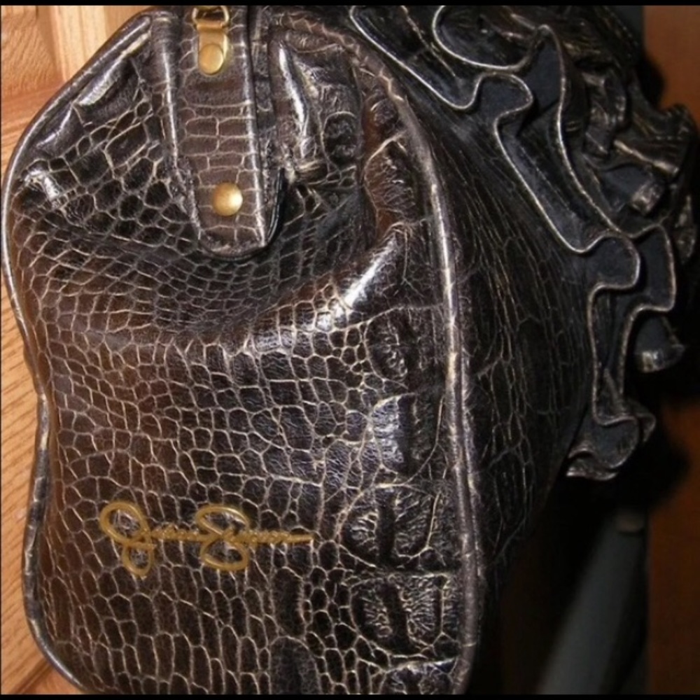 Jessica Simpson Crocodile Cross-body Satchel Tote - Picture 2 of 5
